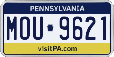 PA license plate MOU9621
