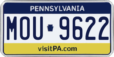 PA license plate MOU9622