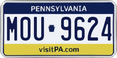 PA license plate MOU9624