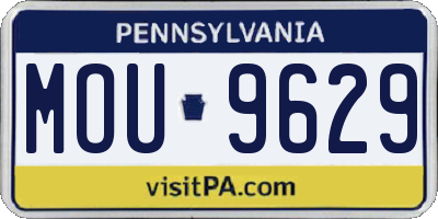 PA license plate MOU9629