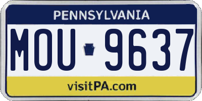 PA license plate MOU9637