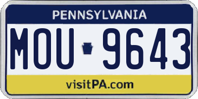 PA license plate MOU9643