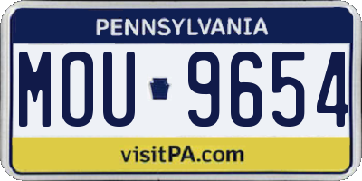PA license plate MOU9654
