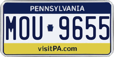 PA license plate MOU9655