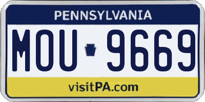 PA license plate MOU9669
