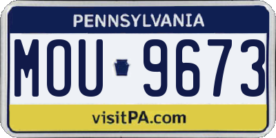 PA license plate MOU9673