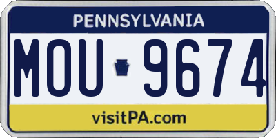PA license plate MOU9674