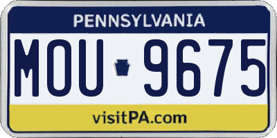 PA license plate MOU9675