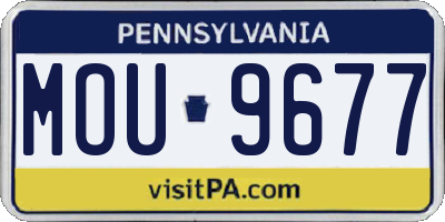 PA license plate MOU9677