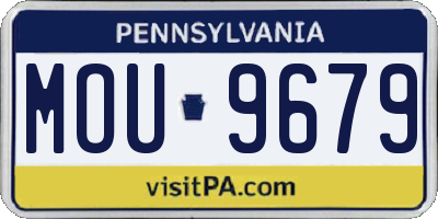PA license plate MOU9679