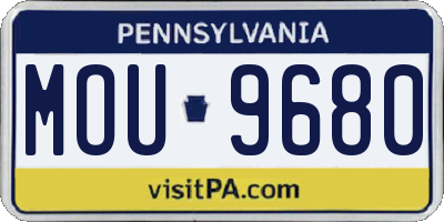 PA license plate MOU9680