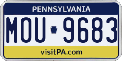 PA license plate MOU9683