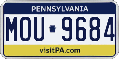 PA license plate MOU9684