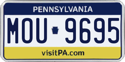 PA license plate MOU9695