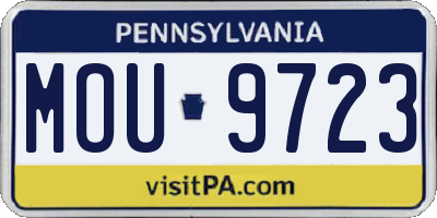 PA license plate MOU9723