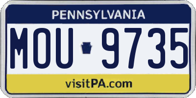 PA license plate MOU9735