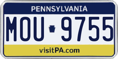 PA license plate MOU9755