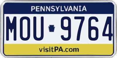 PA license plate MOU9764