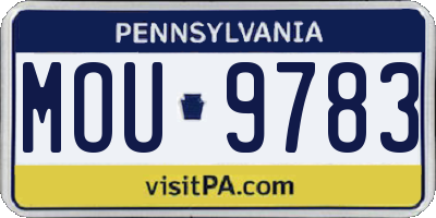PA license plate MOU9783