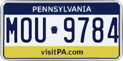 PA license plate MOU9784