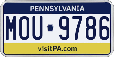 PA license plate MOU9786