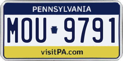 PA license plate MOU9791