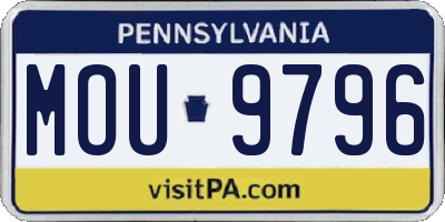 PA license plate MOU9796