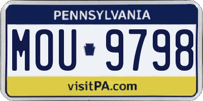 PA license plate MOU9798