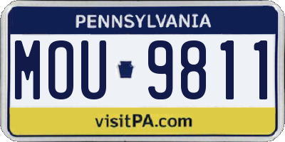PA license plate MOU9811