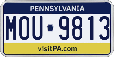 PA license plate MOU9813