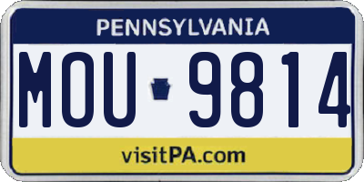 PA license plate MOU9814