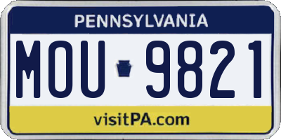 PA license plate MOU9821