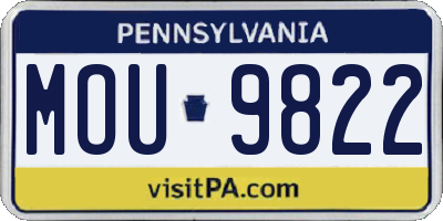PA license plate MOU9822