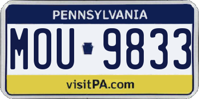 PA license plate MOU9833