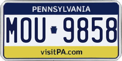 PA license plate MOU9858