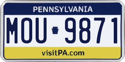 PA license plate MOU9871