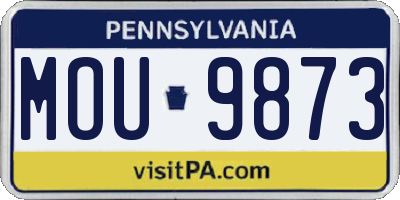 PA license plate MOU9873