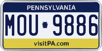 PA license plate MOU9886