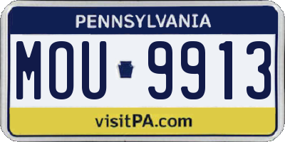 PA license plate MOU9913