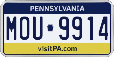 PA license plate MOU9914