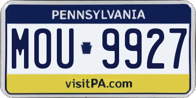 PA license plate MOU9927