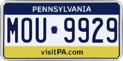 PA license plate MOU9929