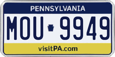 PA license plate MOU9949