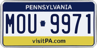 PA license plate MOU9971