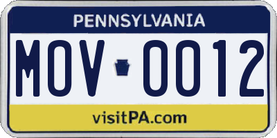 PA license plate MOV0012
