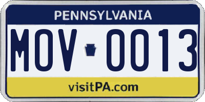 PA license plate MOV0013