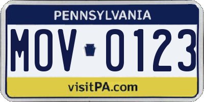 PA license plate MOV0123