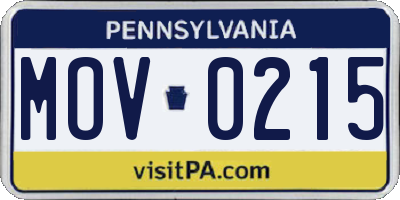 PA license plate MOV0215