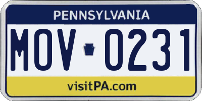 PA license plate MOV0231