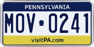 PA license plate MOV0241
